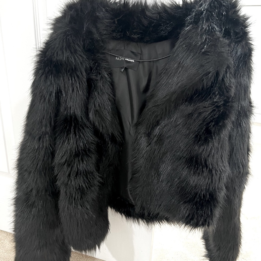 Black fur coat
